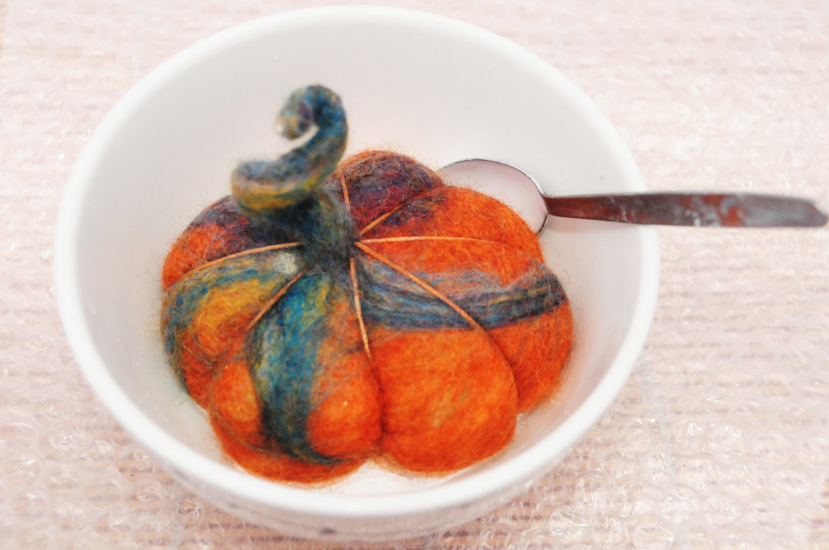 Dip into Paverpol Fabric Hardener and paint excess over the pumpkin