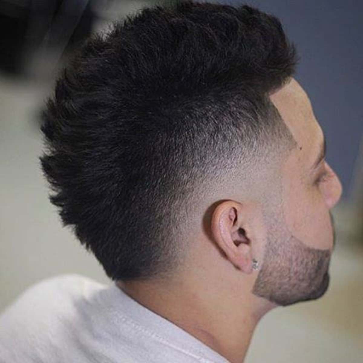 The Mohawk fade--get the sexy fade look without irritating the back of your head. 