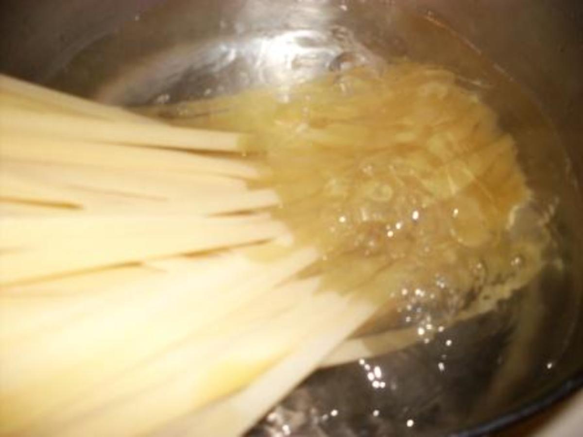 bring salted water to a boil and add fettuccine