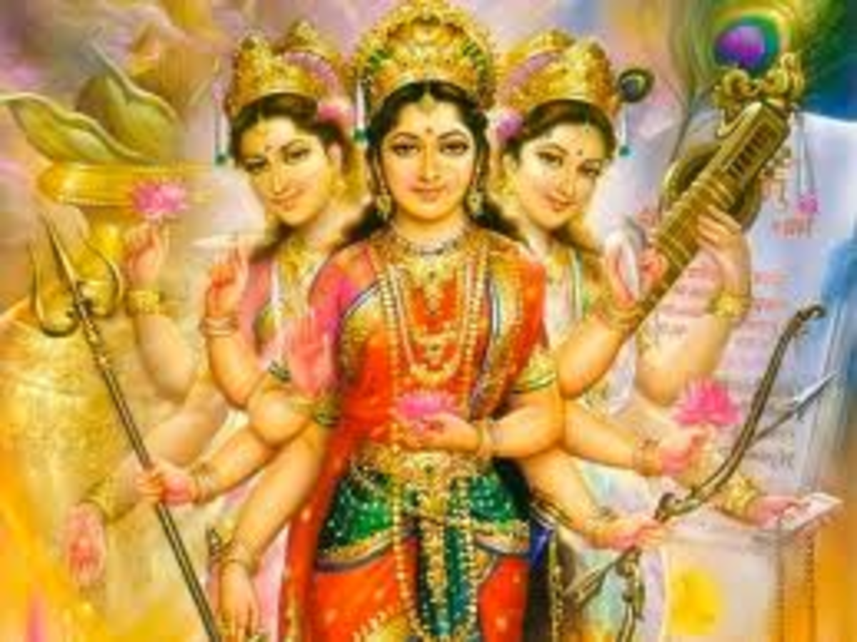The Indian religions are for us westerners very hard to understand, as there are many gods and goddesses and sometimes they are shown three in one