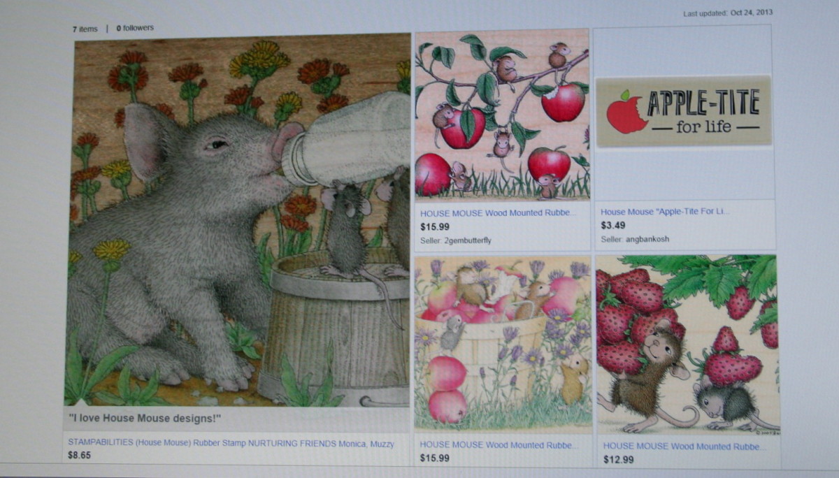 A collection of House Mouse Rubber Stamps on eBay.
