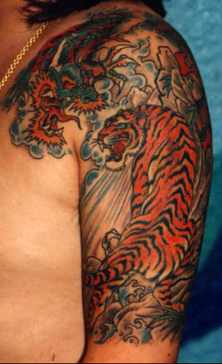 Tiger And Samurai Tattoo
