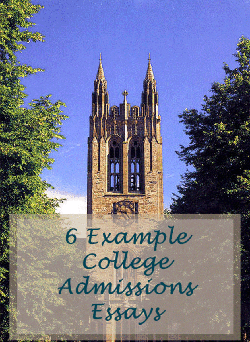 Six college admission essay examples; including Boston College.