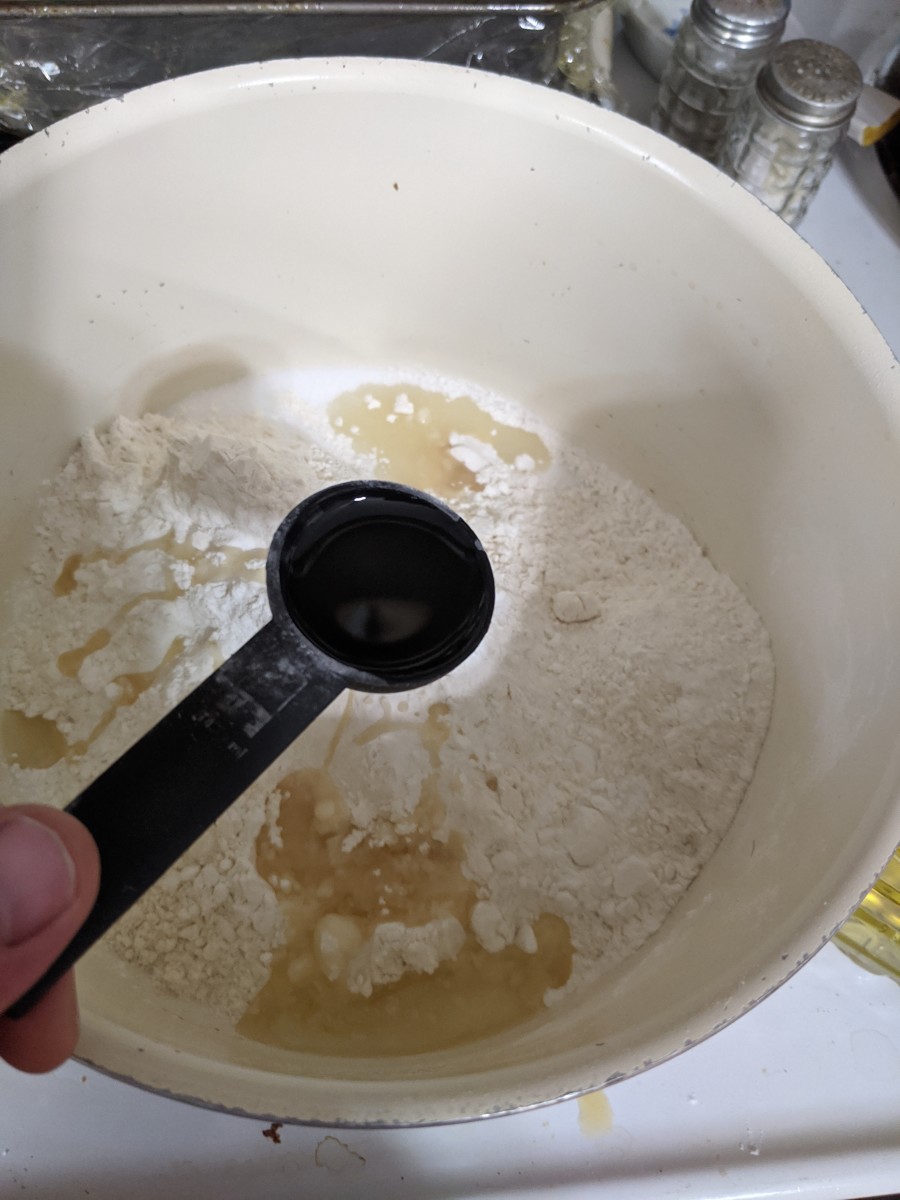 4 tablespoons oil into pan