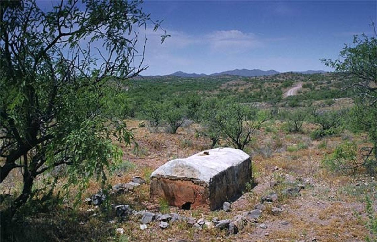 John Poston's grave (monument) at Cerro Colorado, Arizona. 2008