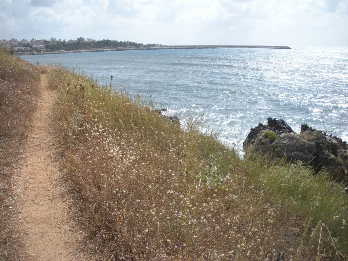 A beautiful, thin walking path on a bluff overlooking the ocean. A great place to ponder the idea of home. This picture was taken in Greece. A beautiful, thin walking path on a bluff overlooking the ocean. A great place to ponder the idea of home. This picture was taken in Greece.