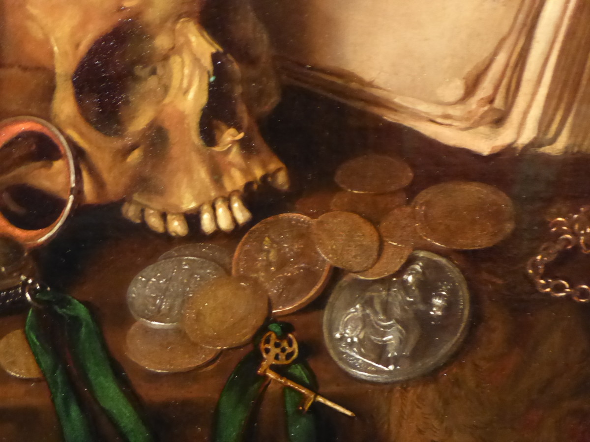 Pieter Gerritsz van Roestraten, 'A Vanitas,' detail. Copyright image Frances Spiegel with Permission from Royal Collection Trust. All rights reserved.