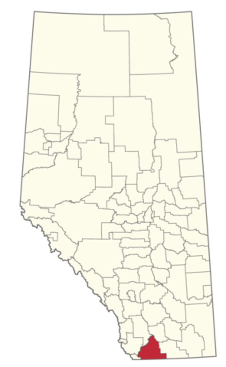 Map location of Cardston County Municipal boundary