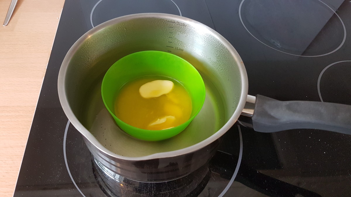 This is the best way to melt butter for the mixture. Just remember to use a dishwasher safe plastic bowl or a glass bowl, which is even better.