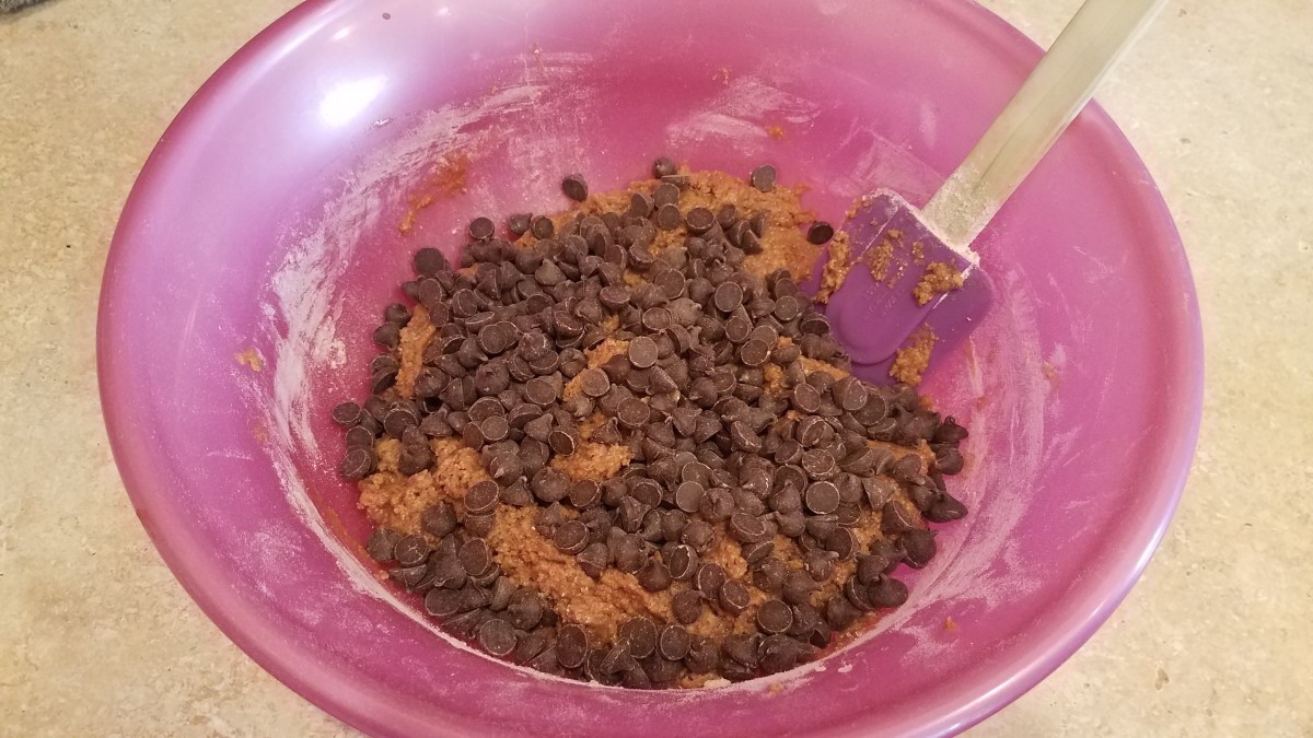 Finally add your chocolate chips and fold in.