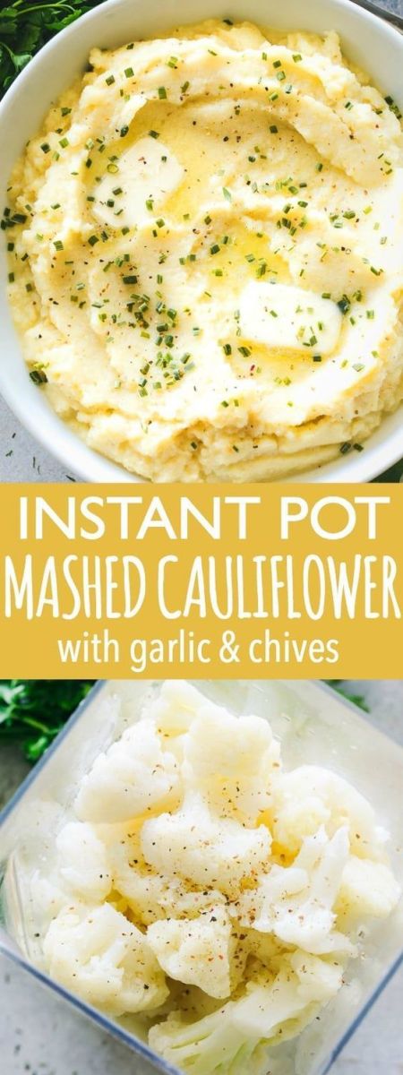 Mashed Cauliflower with garlic and chives by diethood.com