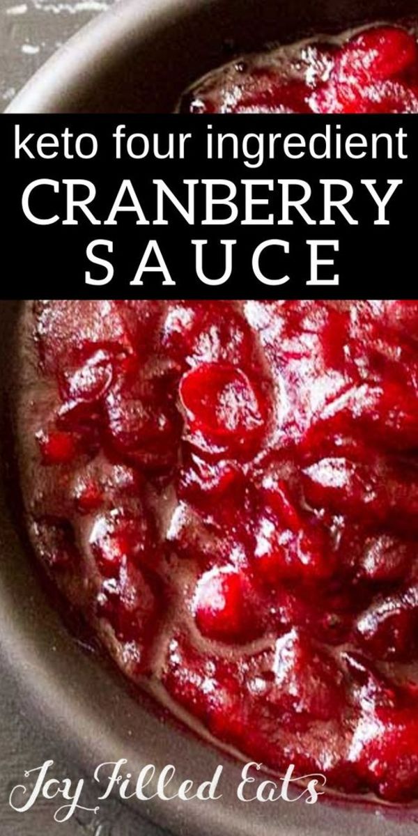 4 ingredient Keto Cranberry sauce by joyfilledeats.com