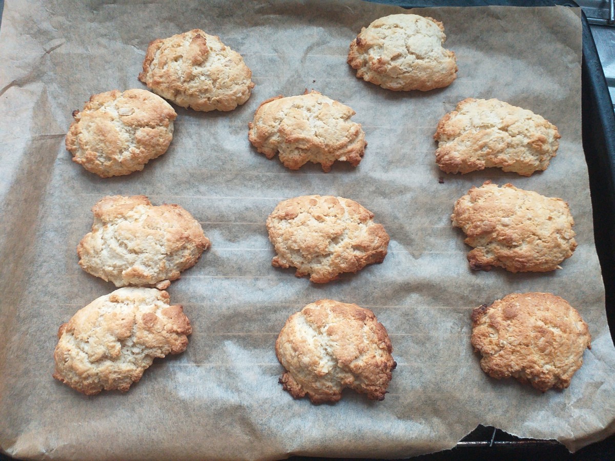 Batch of ginger cookies, fresh from the oven