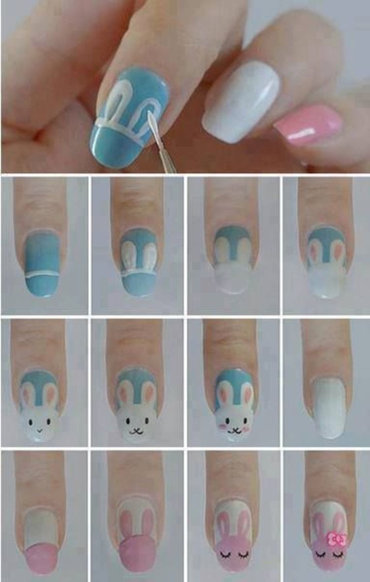 easter bunny nails