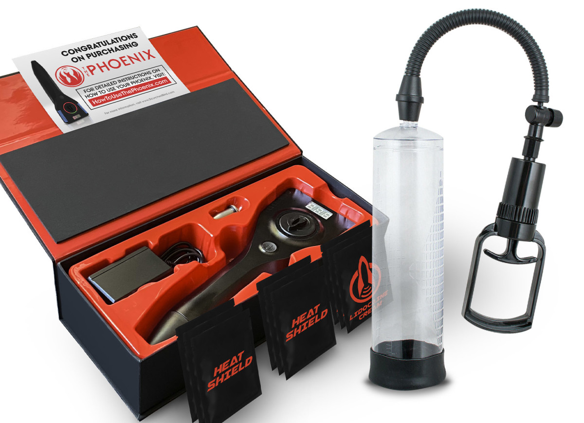 The Phoenix Home Shockwave Therapy Device and Included Vacuum Pump