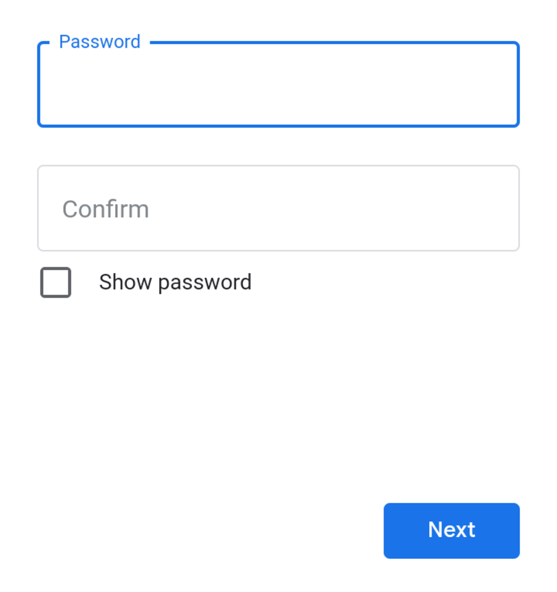 Create and Confirm Password - Email Google Sign Up Process!