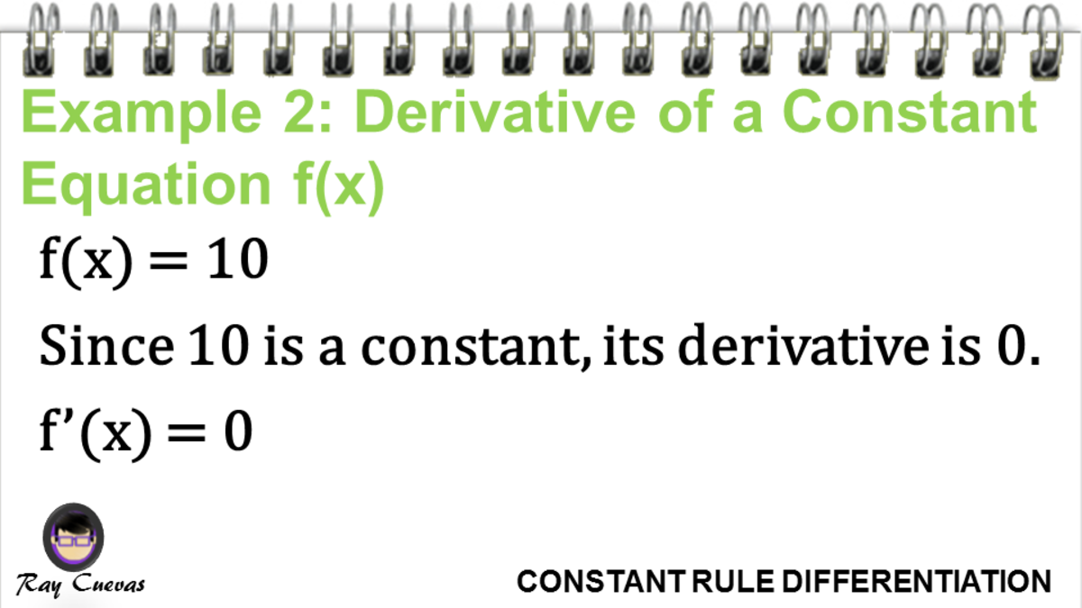 The Derivative Of A Constant With Examples Owlcation