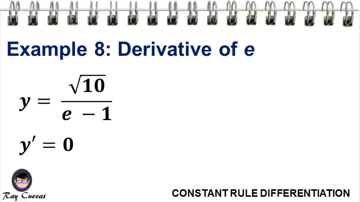 Example 8: Derivative of the Euler's Number "e"