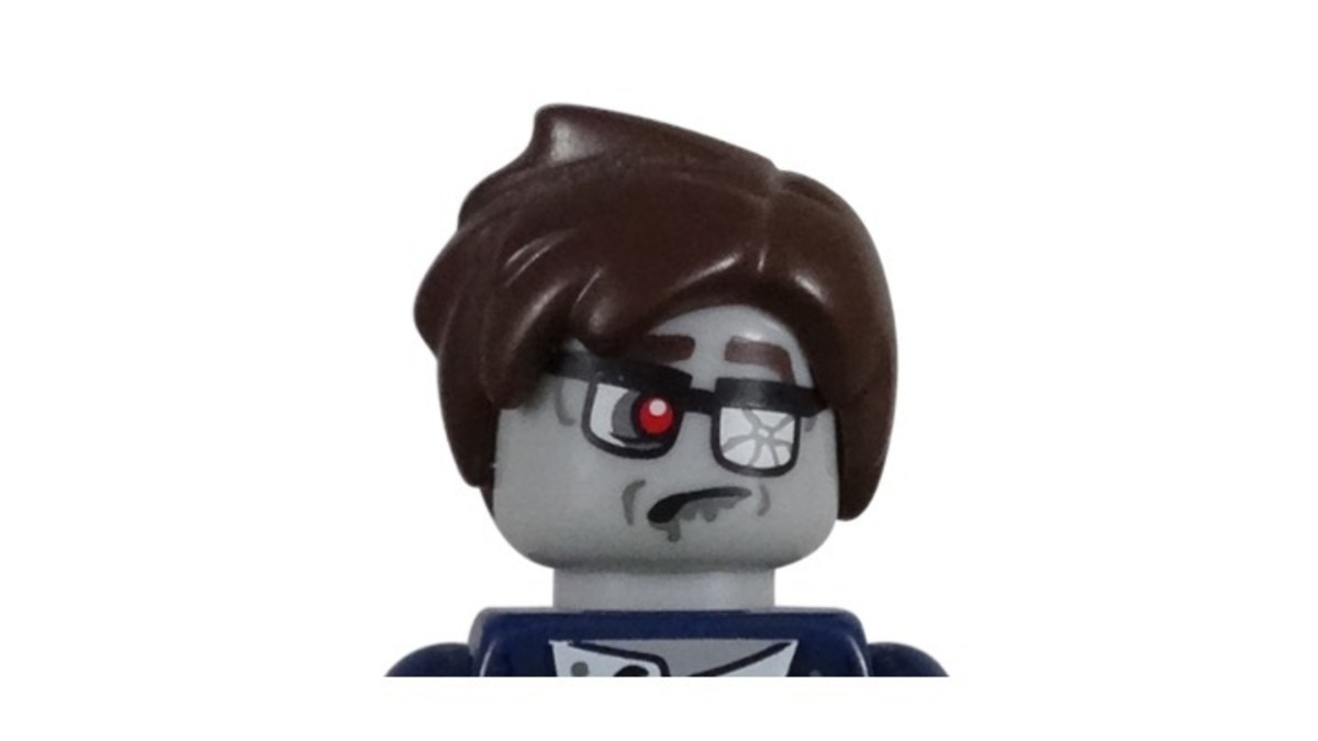 Zombie Businessman Minifigure Head