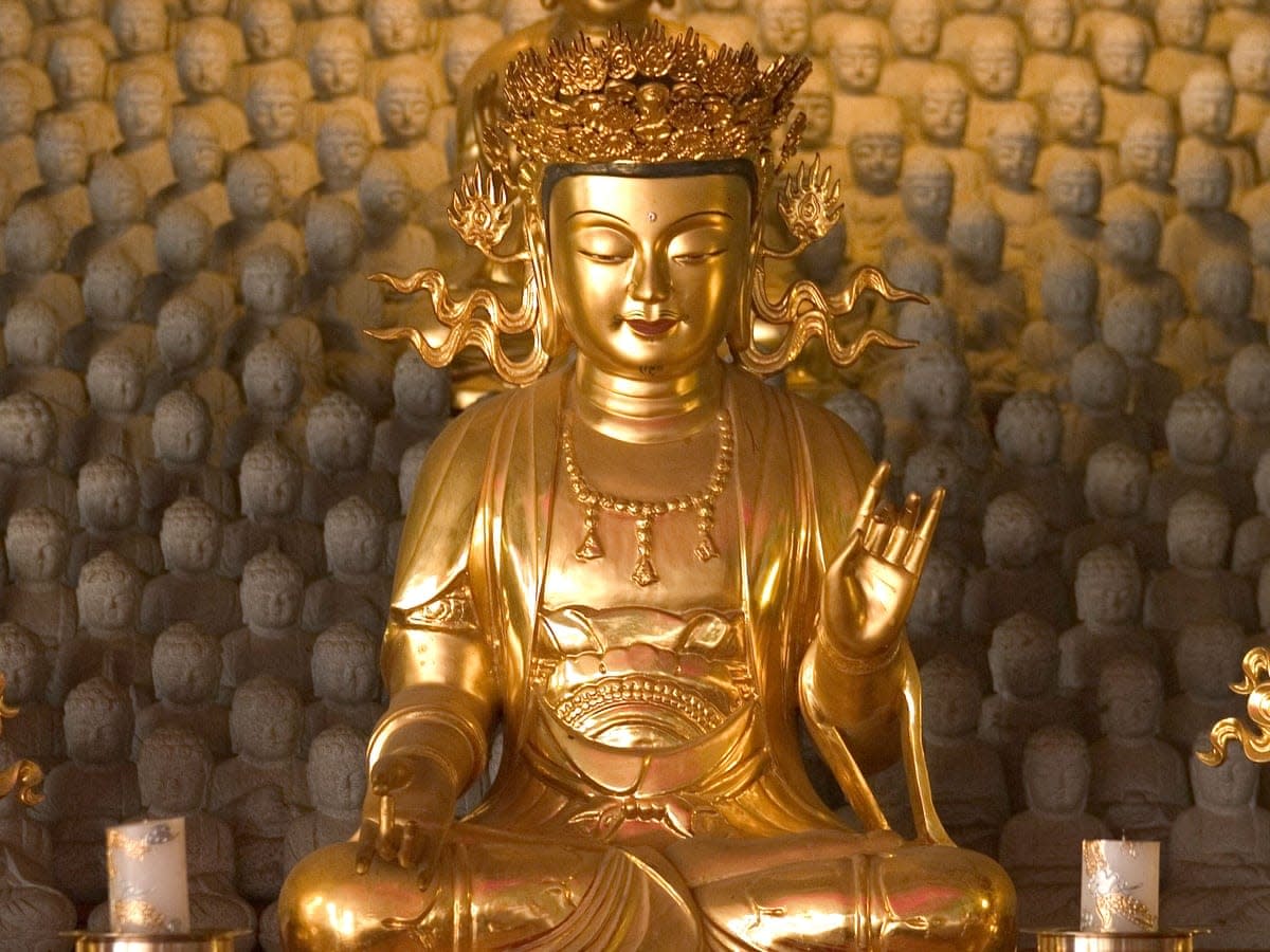 Golden statue of Gautam Buddha