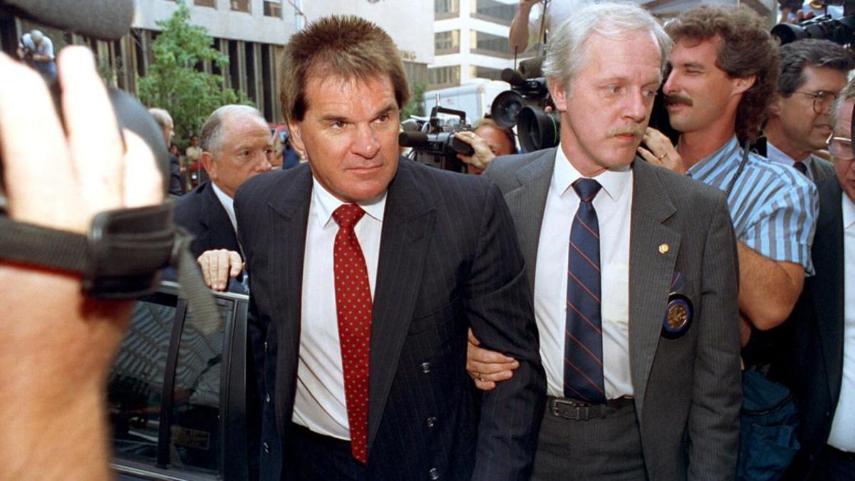 1990: Rose about to begin his prison sentence for tax evasion.