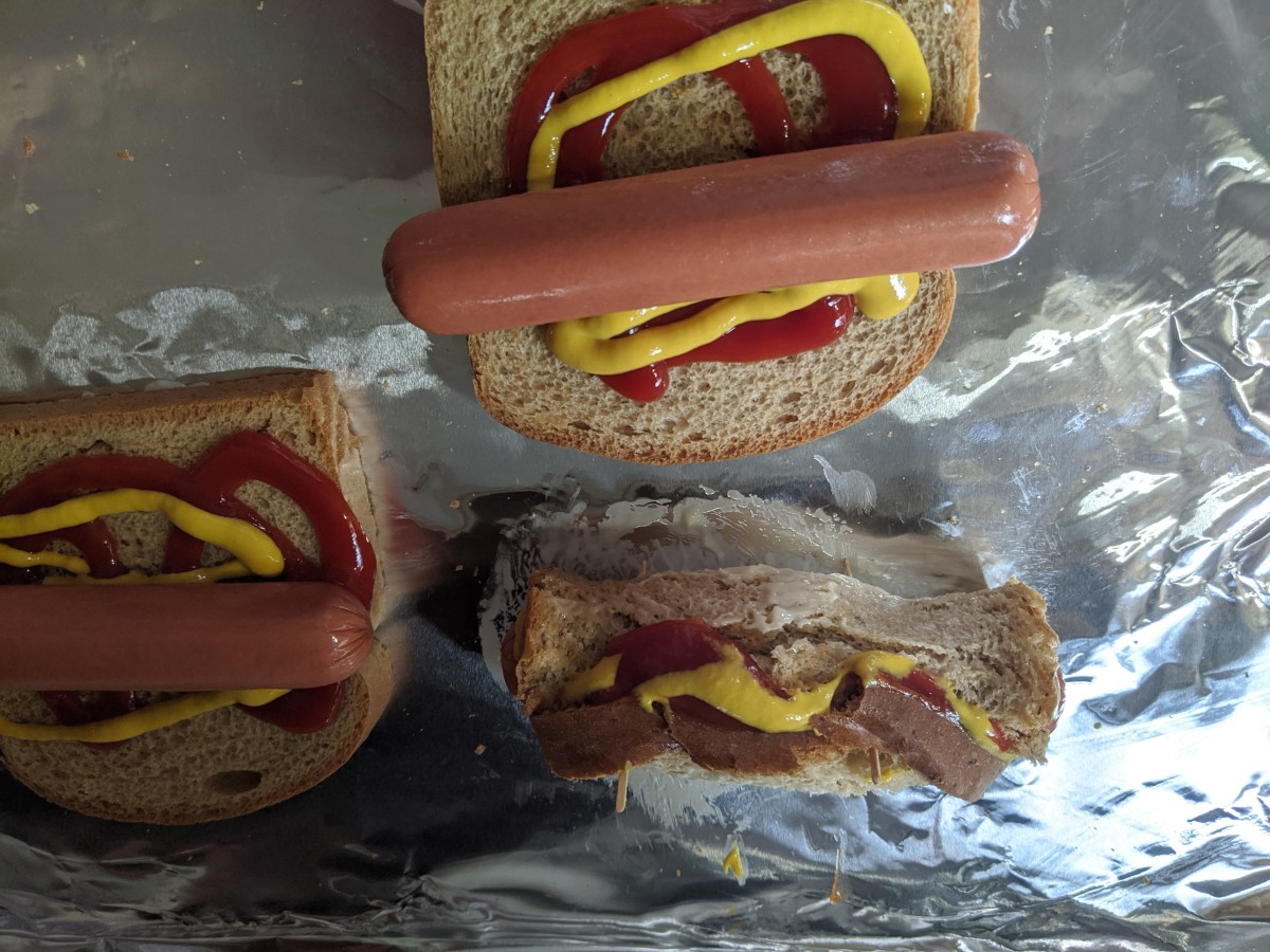 Roll and pin bread to hotdog
