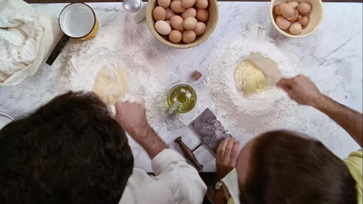 Still image of food being prepared from "Big Night."