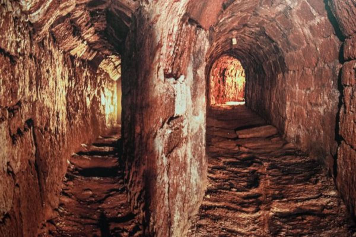 One of the underground passages beneath Exeter that Gytha, the womenfolk and her grandsons used to evade capture by William when his siege ended