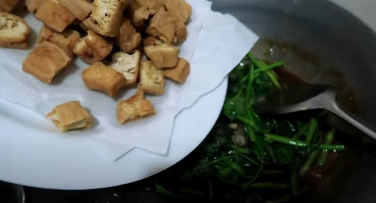 Kangkong with Oyster Sauce and Tofu - Classic Stir Fry Filipino Recipe