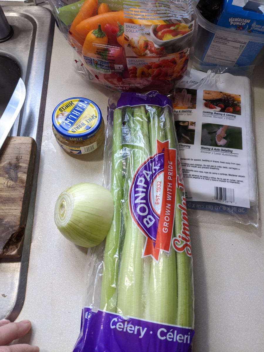 Celery, onions, pepper
