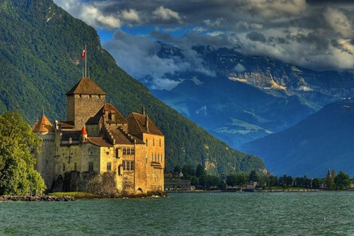 Castle of Chillon or Chateau de Chillon, Montreux