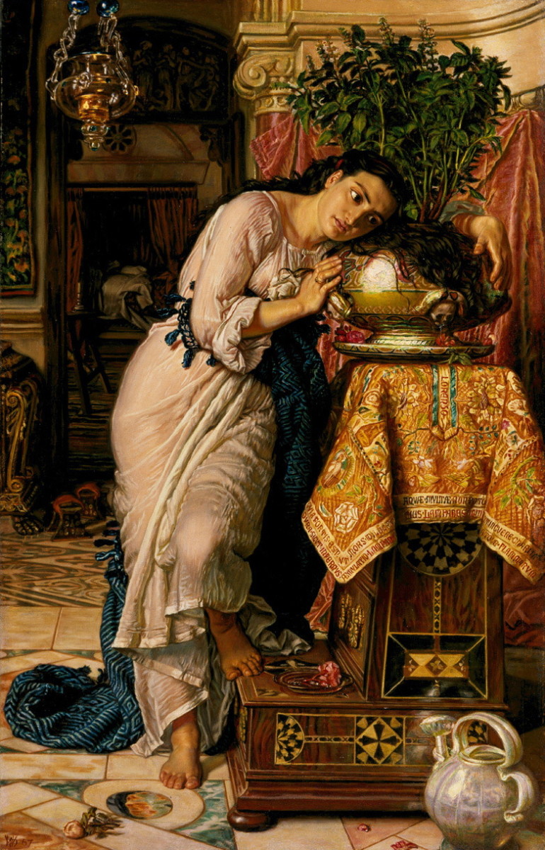 Famous Pre-Raphaelite Paintings - Isabella and The Pot of Basil