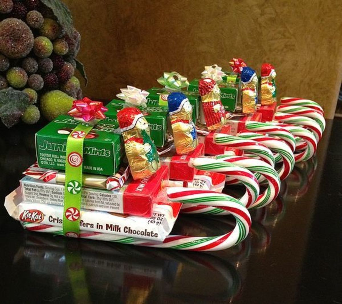 Stacked Santa Candy Sleighs