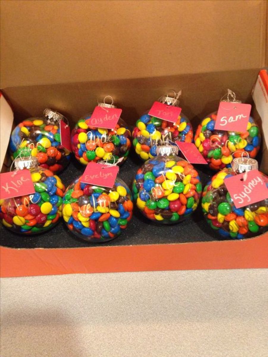 Ornaments Filled With M&Ms