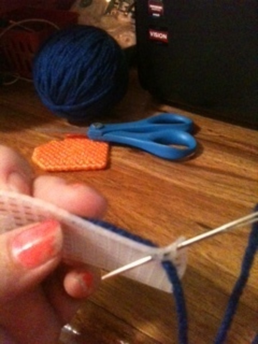 Starting a line of stitches