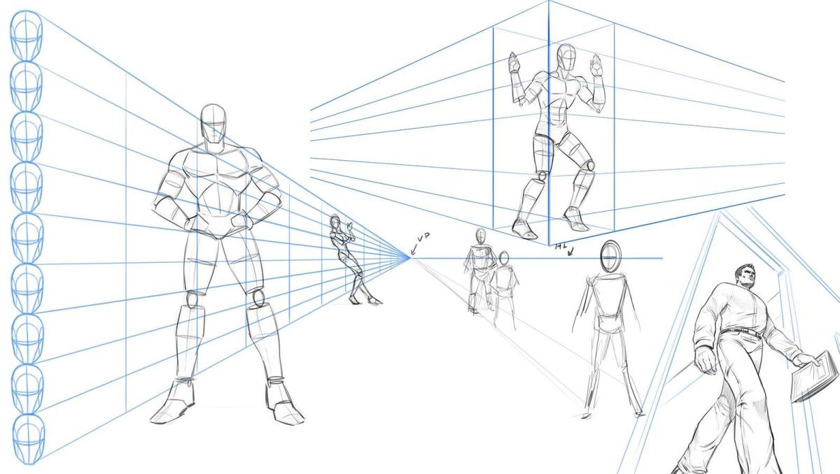 How to Design Anime Characters using Perspective Drawing