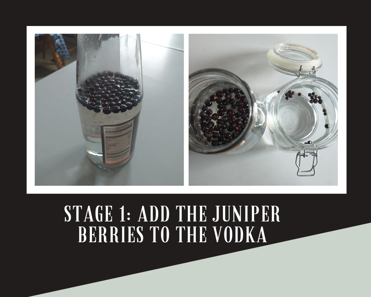 Juniper berries added to the vodka.