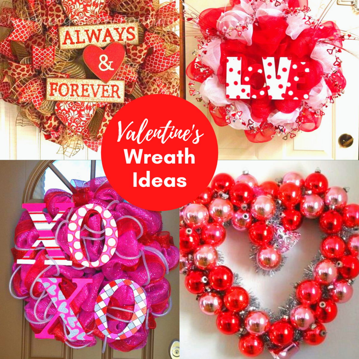 Add romance to your door or wall on Valentine's Day by hanging up a DIY wreath!