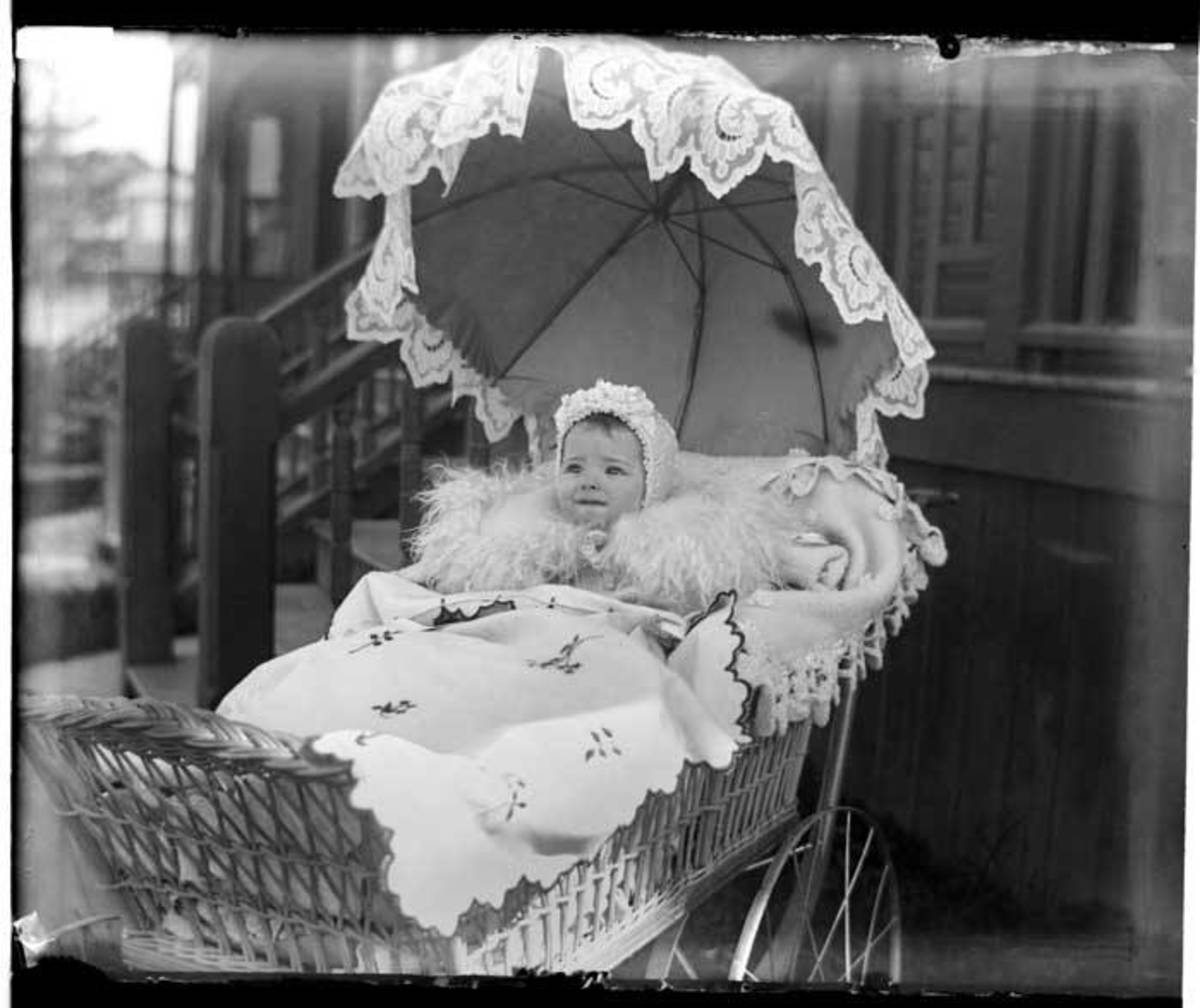 1891 photograph of a baby in a pram by William H. Wilcox