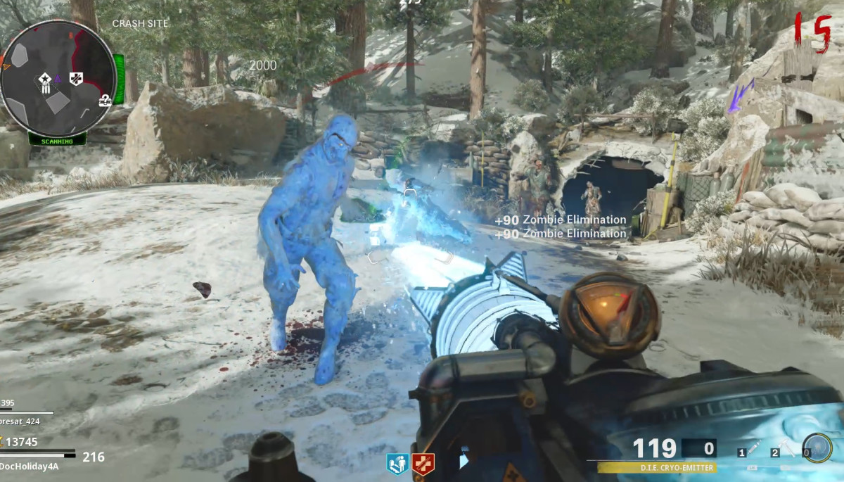 The I.C.E. Cryo Emitter will freeze enemies and eventually kill them. 