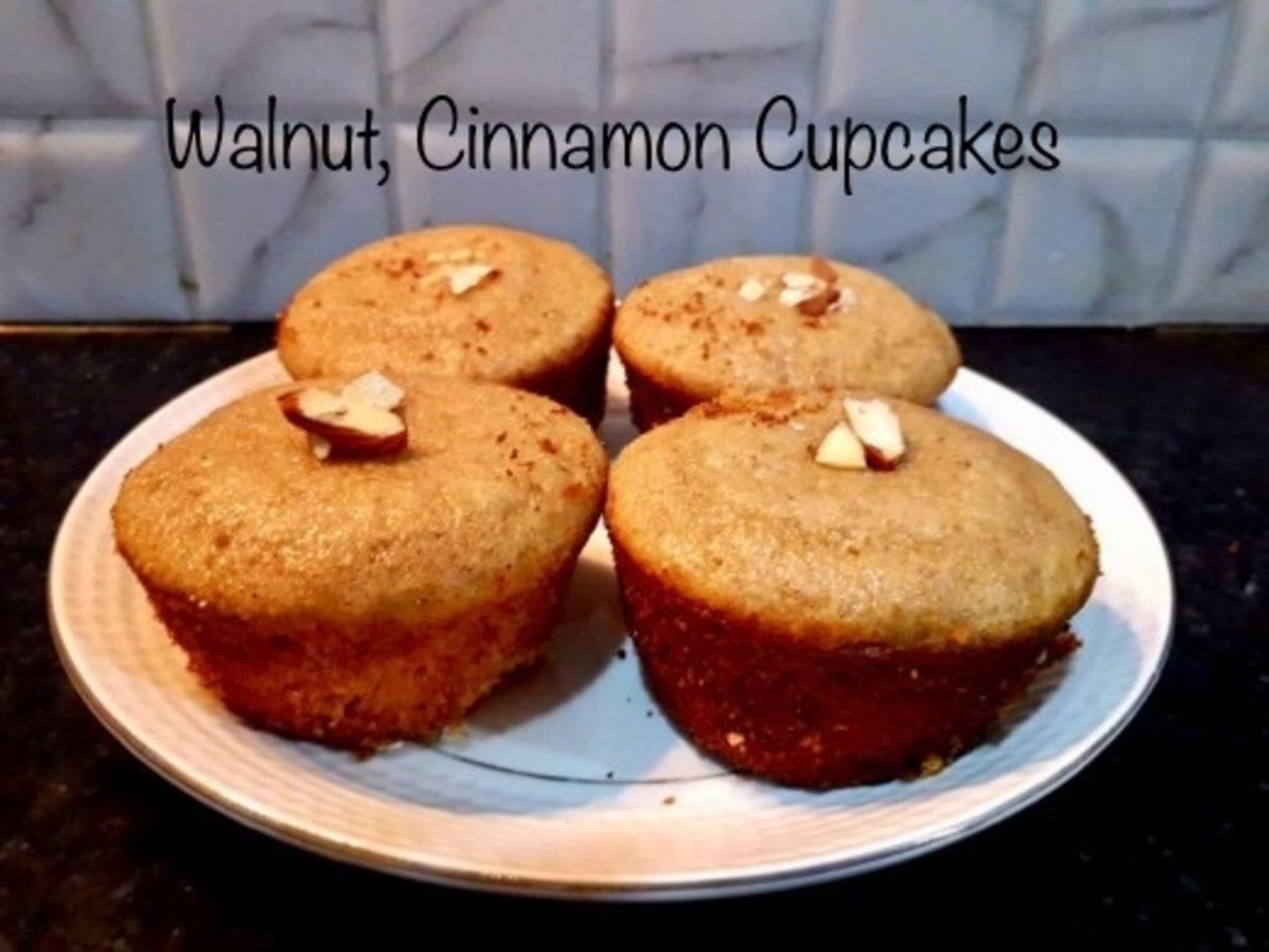 Delicious Walnut, Cinnamon Cupcake Recipe