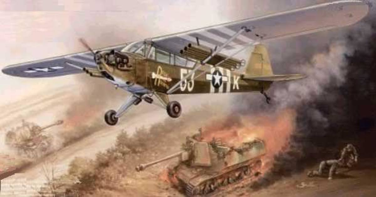Artist depiction of Charles “Bazooka Charlie” Carpenter shooting enemy tanks 
