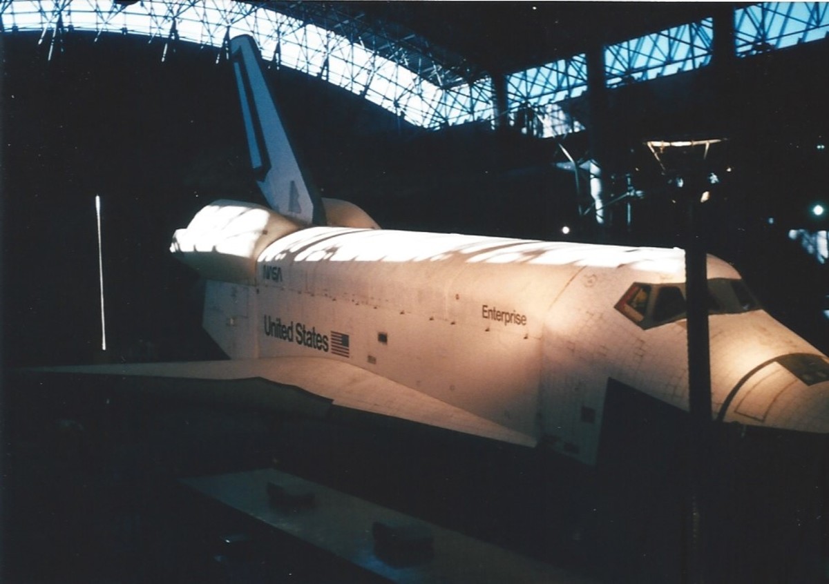 The STS ENTERPRISE, at the Udvar-Hazy Center, VA, circa 2005.  The ENTERPRISE was on exhibit at the New Orleans World's Fair.