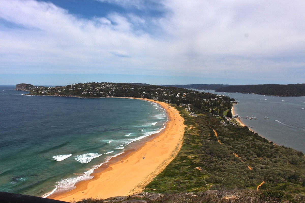 Looking south over Palm Beach from the top of Barrenjoey Lighthouse