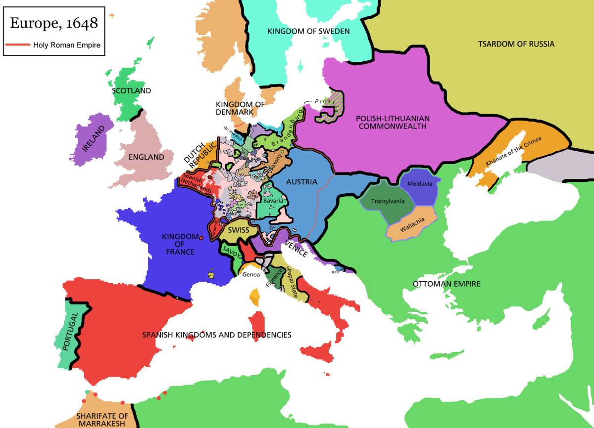 Map of Europe in 1648