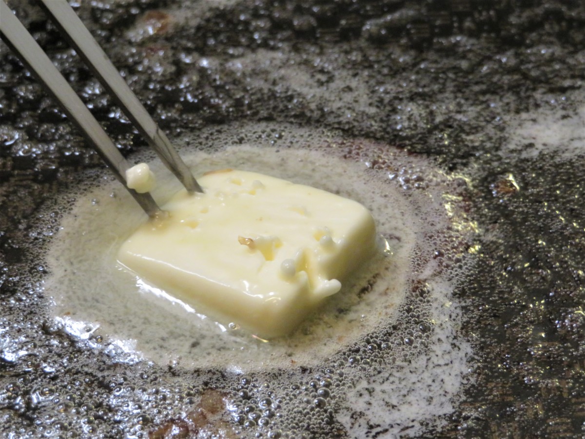 Melt the butter in the same pan.