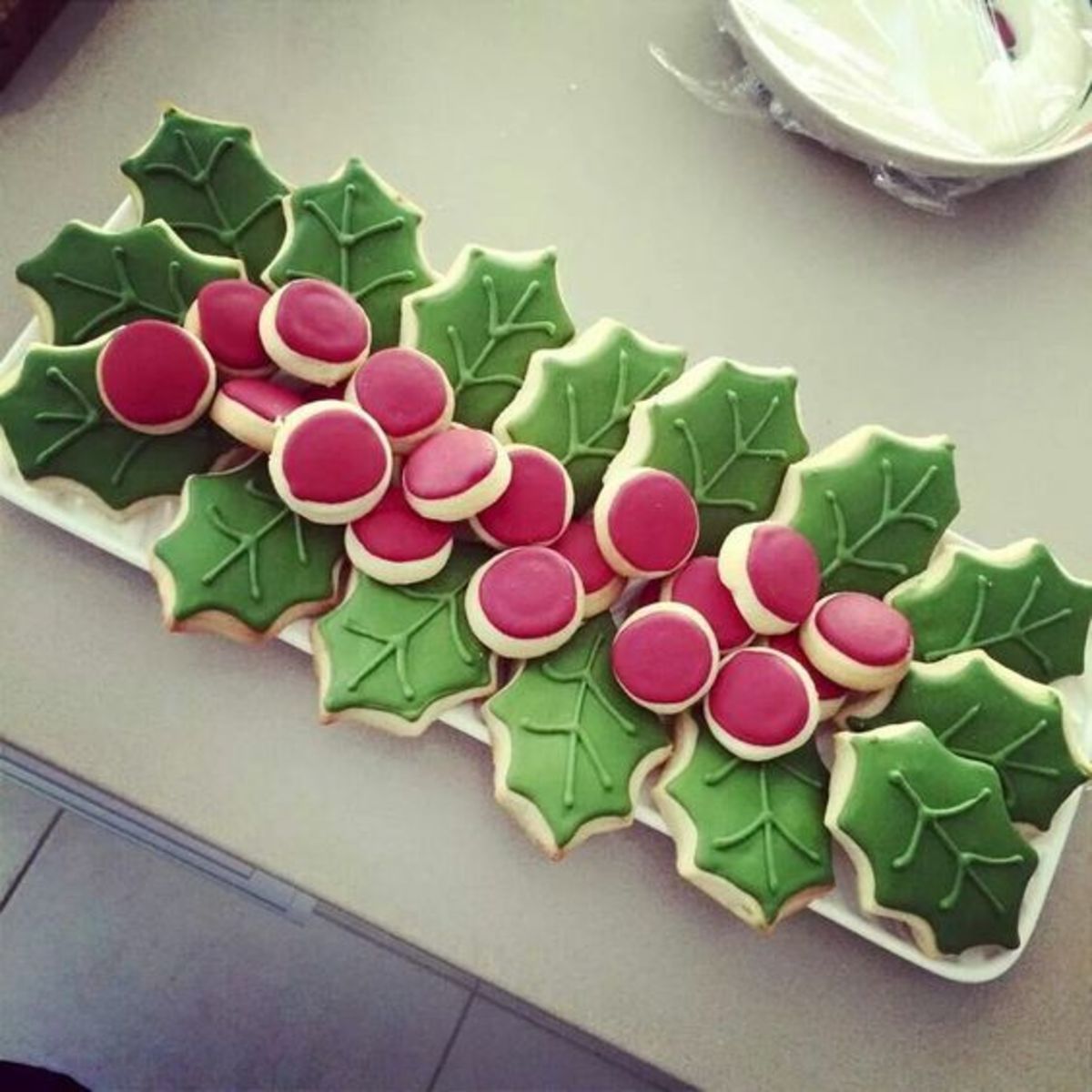 Holly berry Christmas cookies
