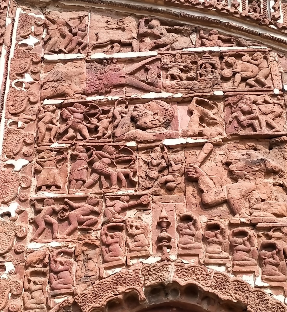 Terracotta decoration of Radha Vinod temple