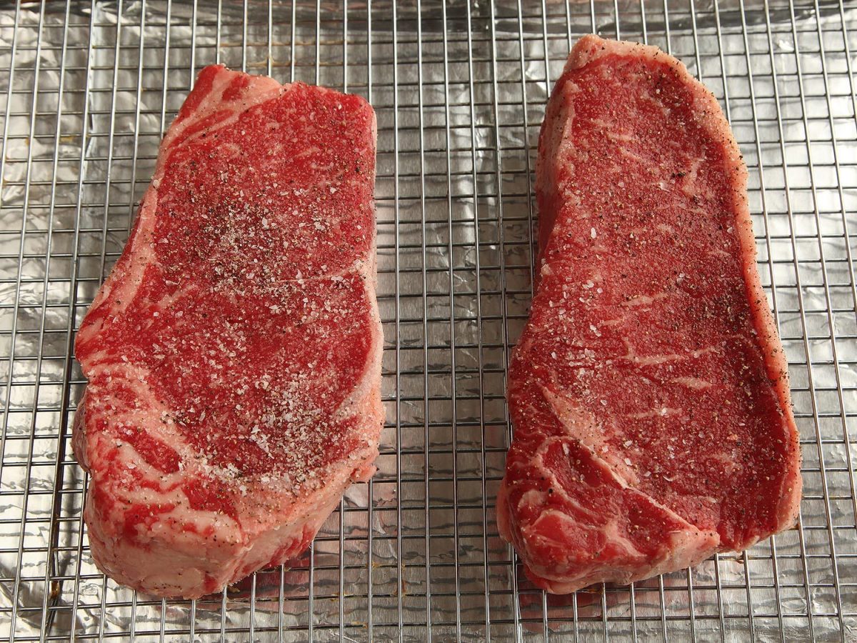 Dry Brine before (left) and after (right)