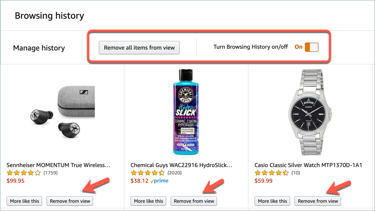 Clear Your Amazon Browsing History, Search Recommendations & More